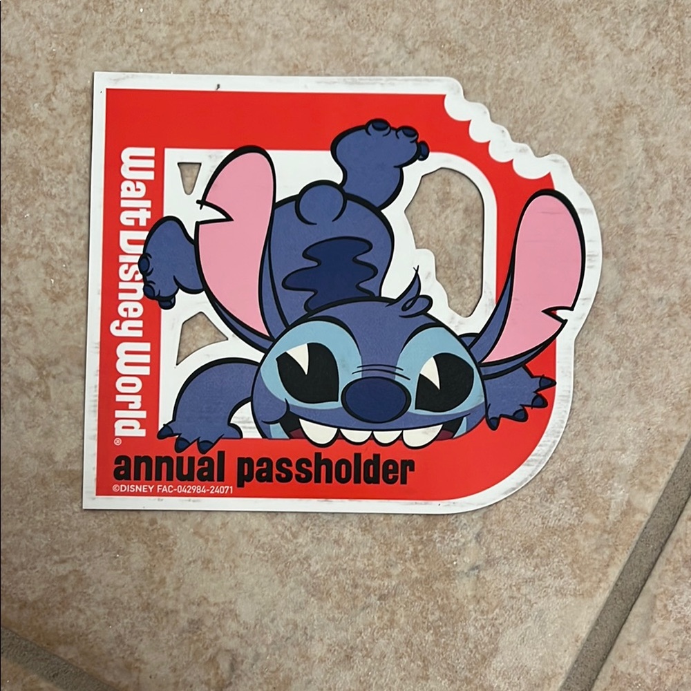 Disney World Annual Passholder Stitch Magnet